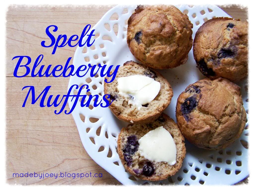 madebyjoey blueberry spelt muffins wheat, sugar and dairy free
